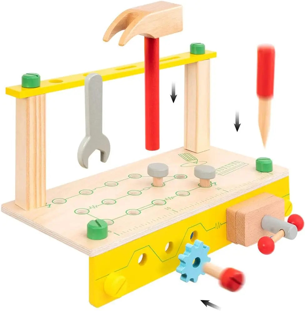 Toy Robotime Robud Solid Wood Tool Stand Workbench