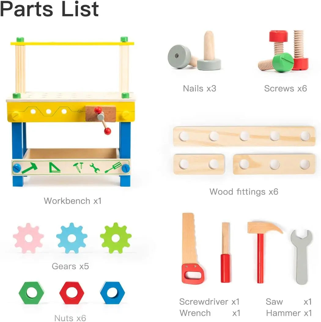 Toy Robotime Robud Solid Wood Tool Stand Workbench
