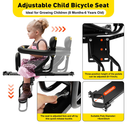 Front Mount Portable Baby Bike Safety Seat