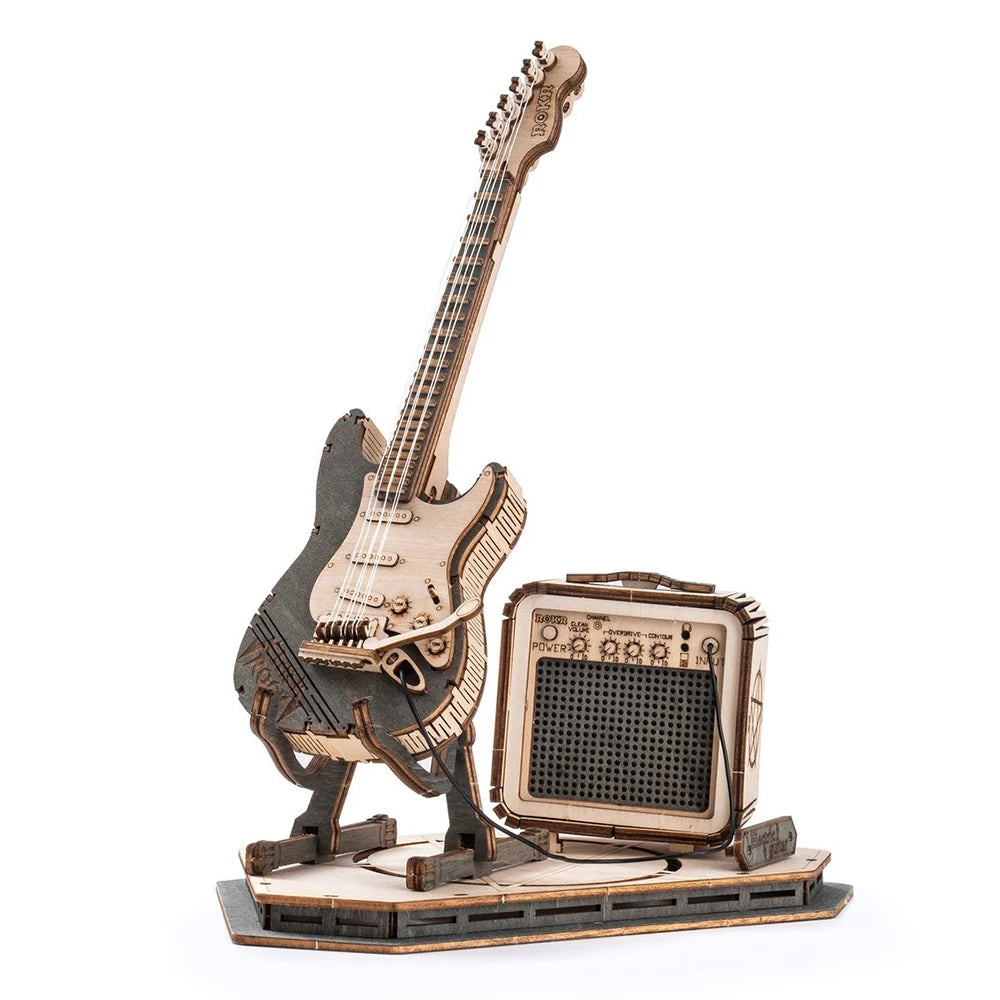 Robotime ROKR Electric Guitar 3D Wooden Puzzle for Kids Adults